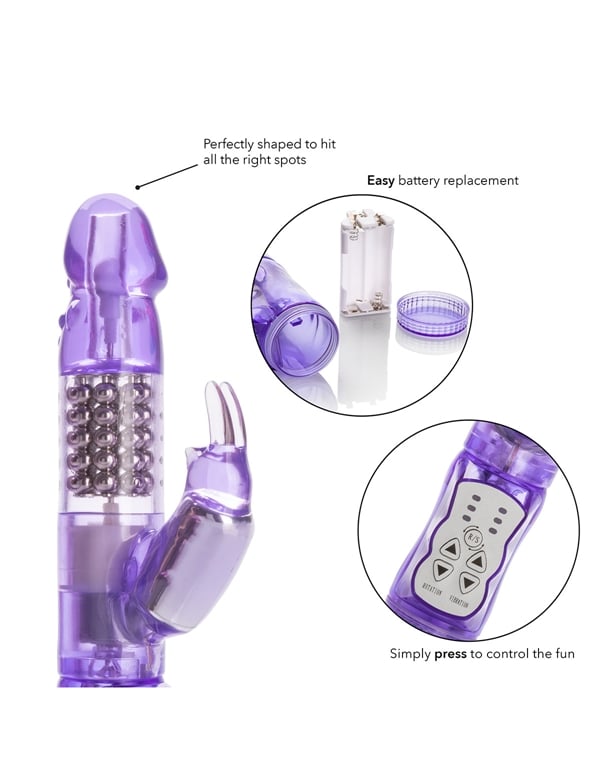 Waterproof Jack Rabbit Vibrator ALT5 view Color: PR