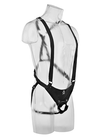KING COCK 12-INCH HOLLOW STRAP-ON SUSPENDER BLACK ALT2 view 