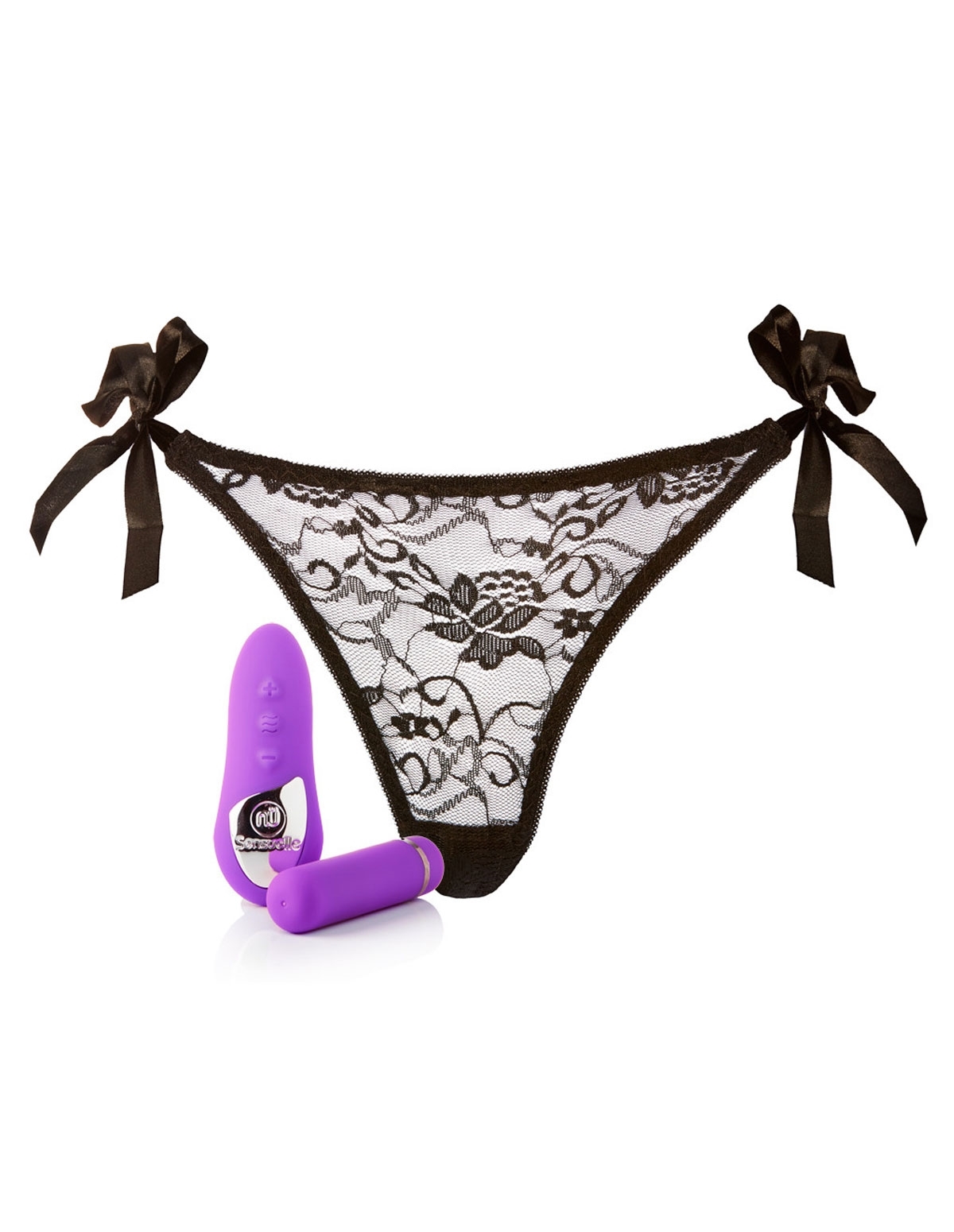 alternate image for Sensuelle Vibrating Pleasure Panty Black/Purple