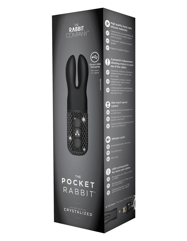 Bling Pocket Rabbit Mini Vibrator Black ALT view 