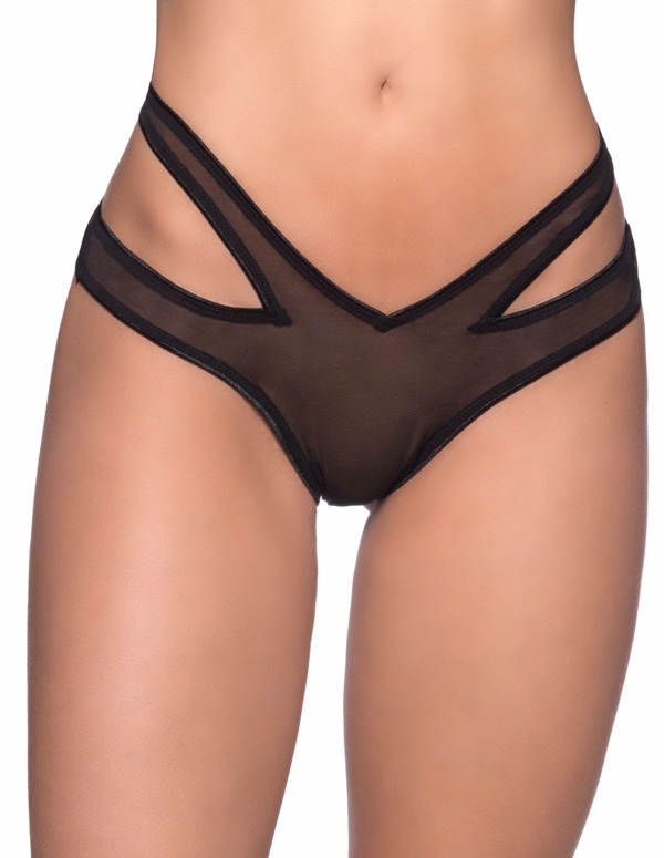 Luxury In The Back Buckle Clip Panty ALT1 view Color: BK
