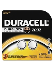 Front view of 2 PACK DURACELL CR 2032 BATTERIES