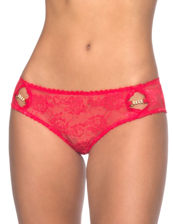 Lacy Luxury Open Back Panty default view Color: RD