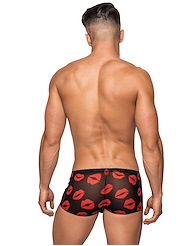 Alternate back view of KISS ME MESH MINI BOXER SHORT