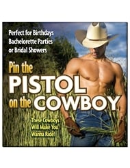 Alternate back view of PIN THE PISTOL ON THE COWBOY