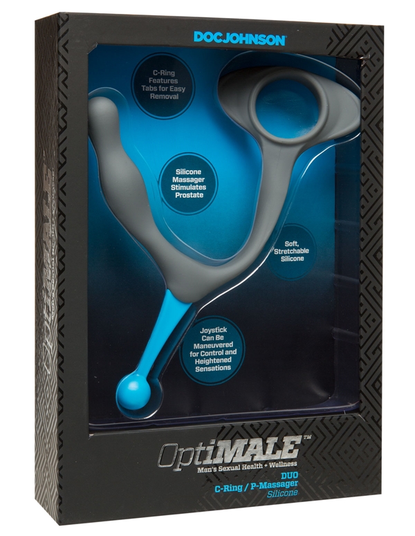 Optimale Duo Cockring And Prostate Massager Gray ALT view 