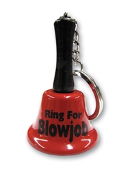 Front view of RING FOR BLOWJOB KEYCHAIN