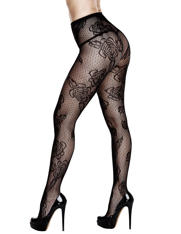 French Rose Pantyhose default view Color: BK