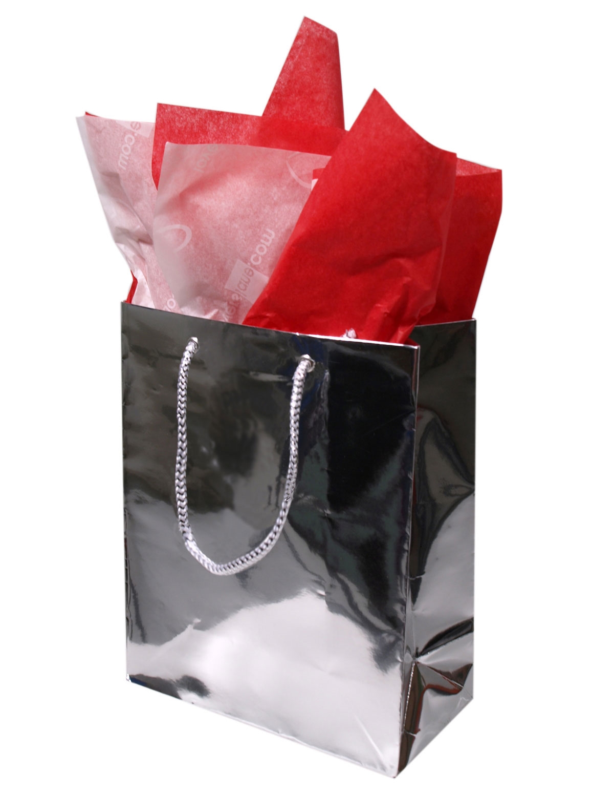 alternate image for Medium Silver Gift Bag