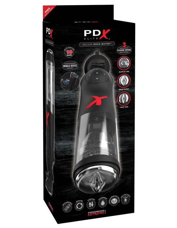 Pdx Elite Deluxe Mega-Bator Masturbator ALT8 view Color: BK