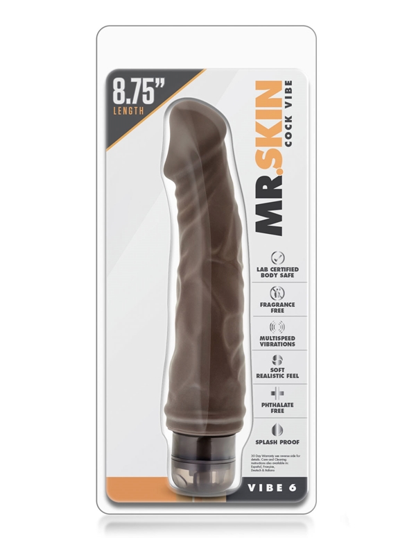 Mr. Skin Cock Vibe- Chocolate ALT1 view Color: CHO
