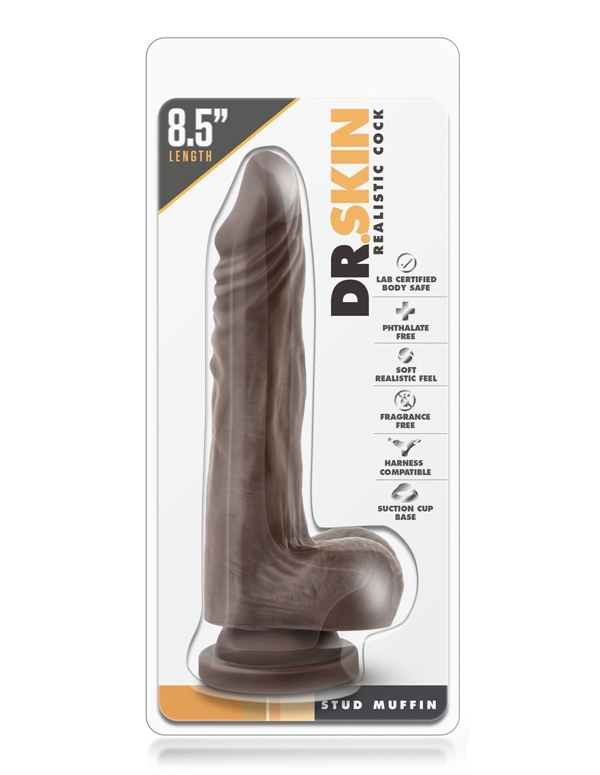 Stud Muffin Suction Cup Dong- Chocolate ALT1 view Color: CHO