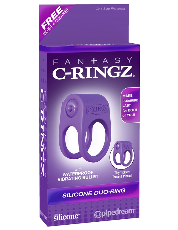 C-Ringz Silicone Duo Cock Ring ALT6 view Color: PR