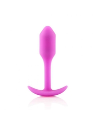 Front view of B-VIBE SNUG PLUG 1 WEIGHTED SILICONE BUTT PLUG