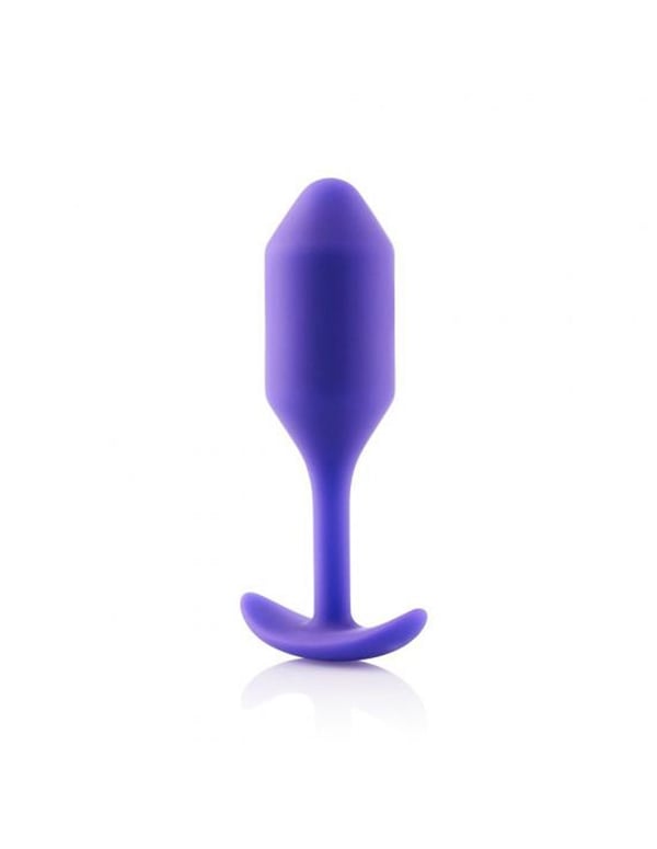 B-Vibe Snug Plug 2 Weighted Silicone Butt Plug ALT1 view Color: PR