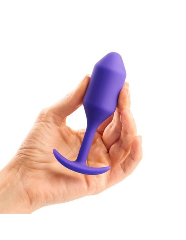 B-Vibe Snug Plug 2 Weighted Silicone Butt Plug ALT2 view Color: PR