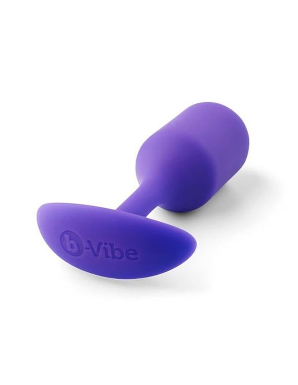 B-Vibe Snug Plug 2 Weighted Silicone Butt Plug ALT3 view Color: PR