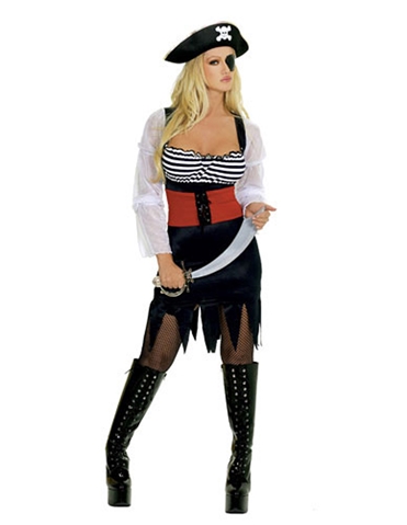 4Pc Pirate Dress Costume default view Color: BK