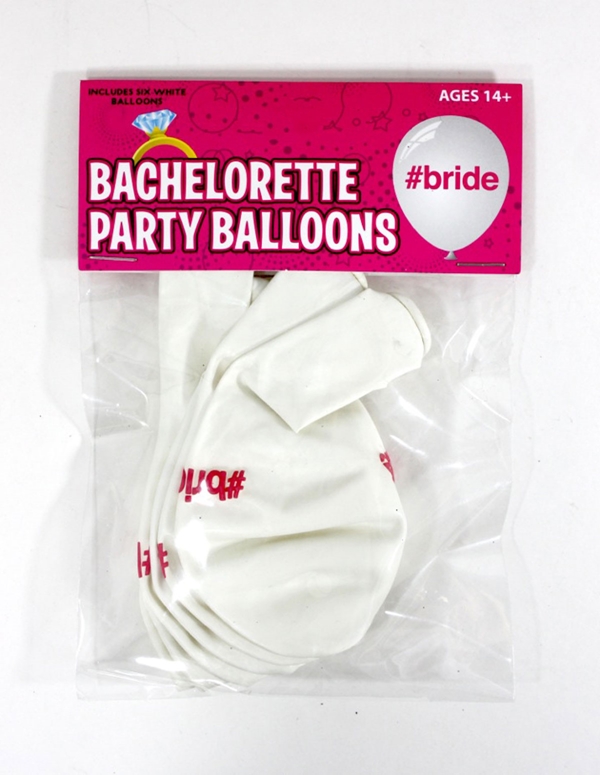 Bachelorette Hashtag Bride Balloons default view Color: WH