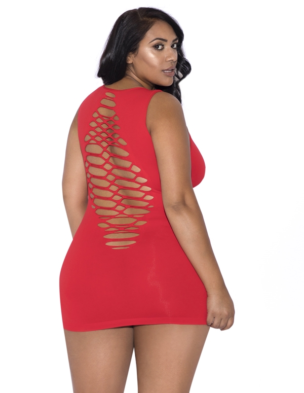 Flaming Hot Seamless Dress - Plus ALT view Color: RD