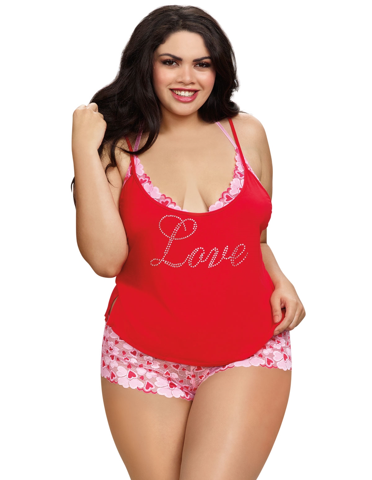 alternate image for LOVE AND HEARTS THREE PIECE CAMI SET