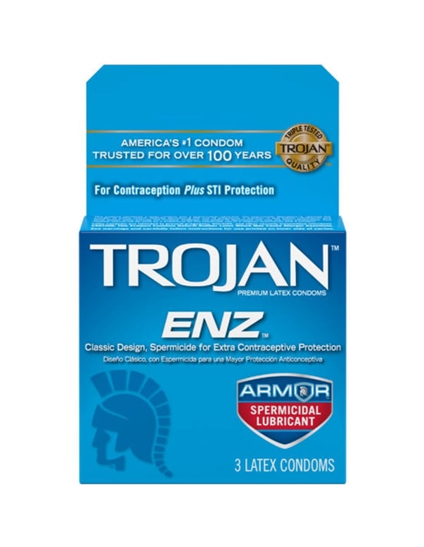 Trojan Enz Armor Spermicidal 3 Pack default view Color: NC