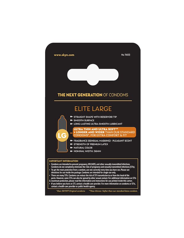 LIFESTYLES SKYN ELITE LARGE 3PK CONDOMS ALT1 view Color: NC