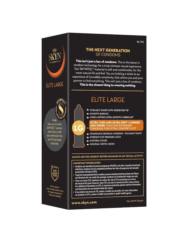 LIFESTYLES SKYN ELITE LARGE 12PK CONDOMS ALT1 view Color: NC