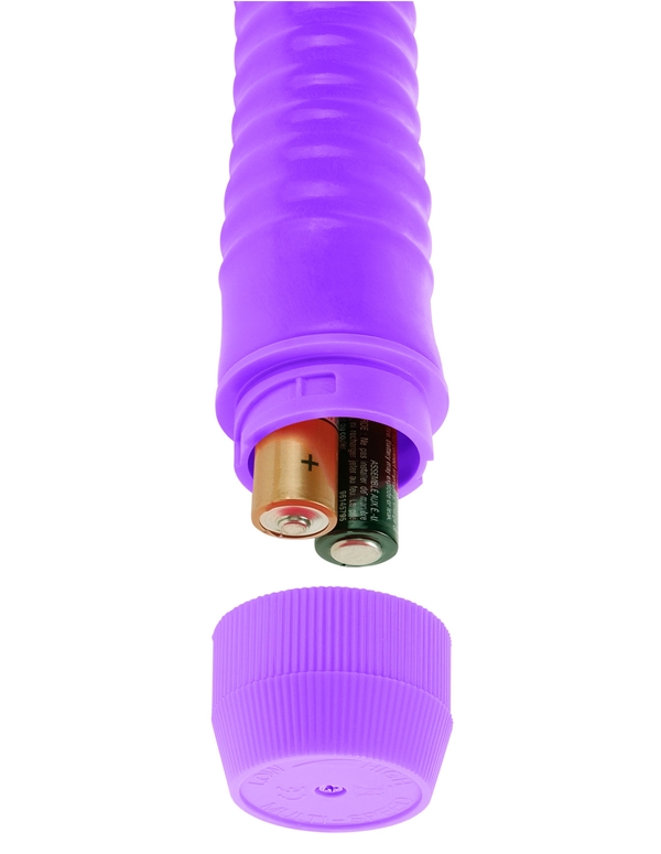 Neon Purple Ribbed Rocket Vibrator ALT1 view Color: PR