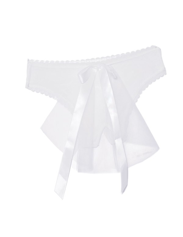 CROTCHLESS BRIDAL VEIL PANTY ALT2 view Color: WH