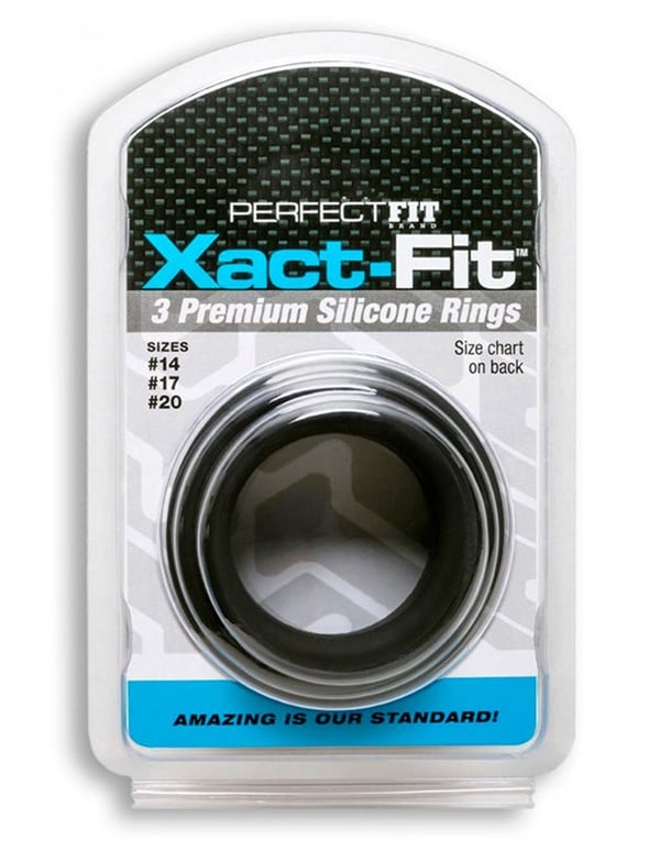 Xact Fit - 3 Premium Silicone Rings ALT1 view Color: BK