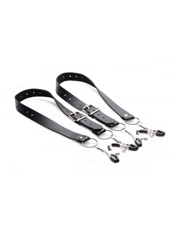 Master Series Labia Spreader Straps With Clamps ALT1 view Color: BK