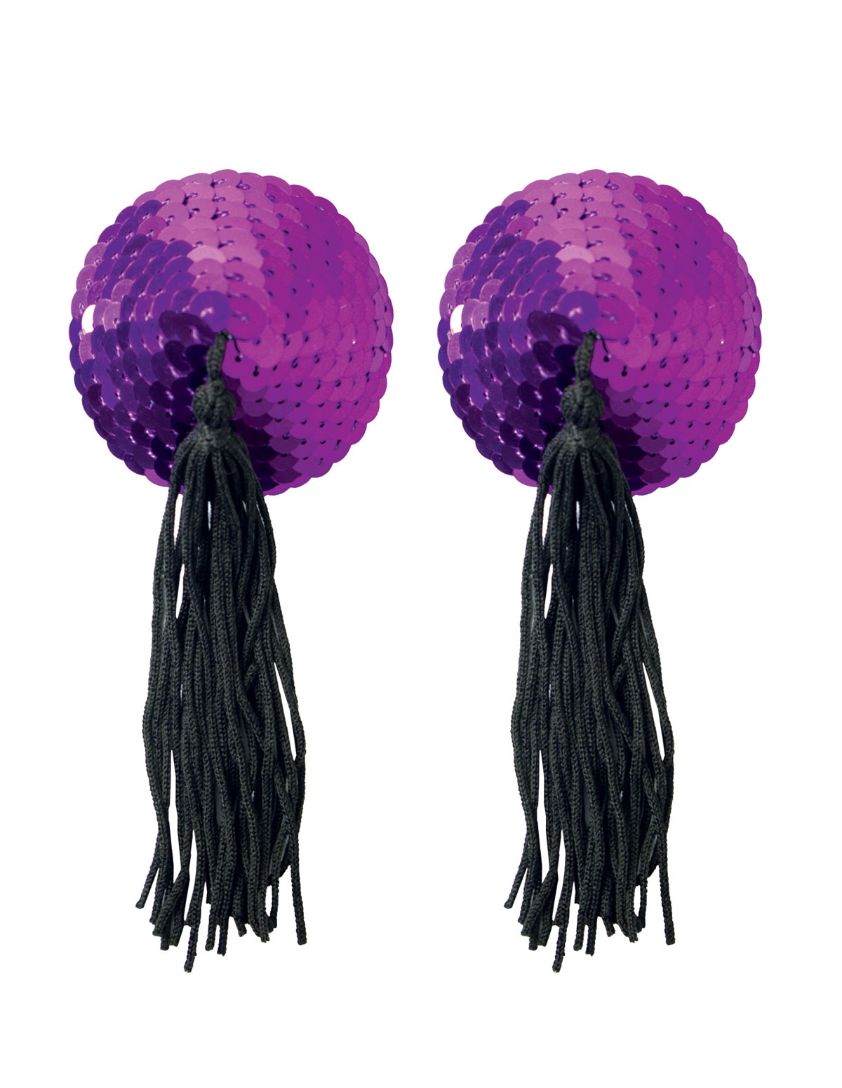 alternate image for Black Tassel Pasty With Purple Sequins