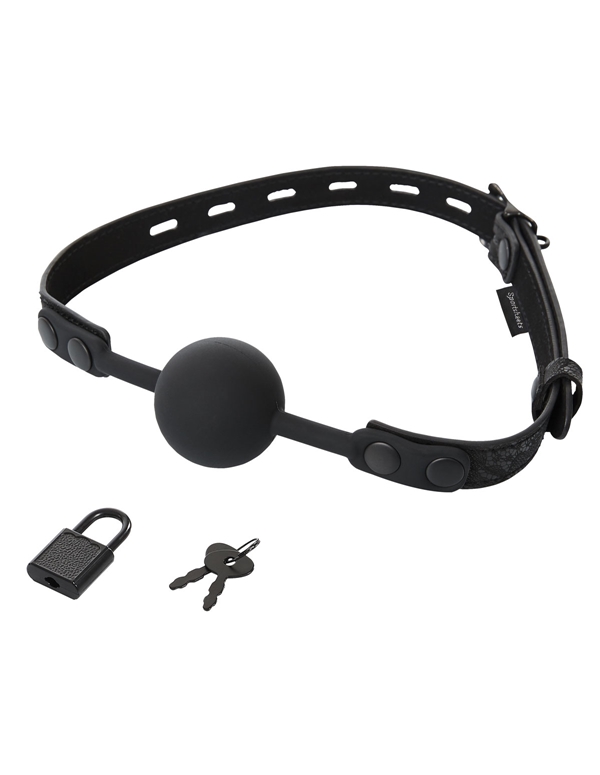 Sincerely Locking Lace Silicone Ball Gag default view Color: BK