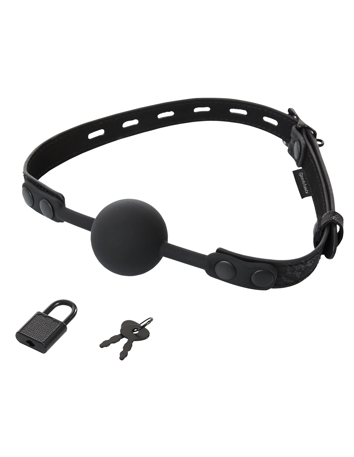 alternate image for Sincerely Locking Lace Silicone Ball Gag