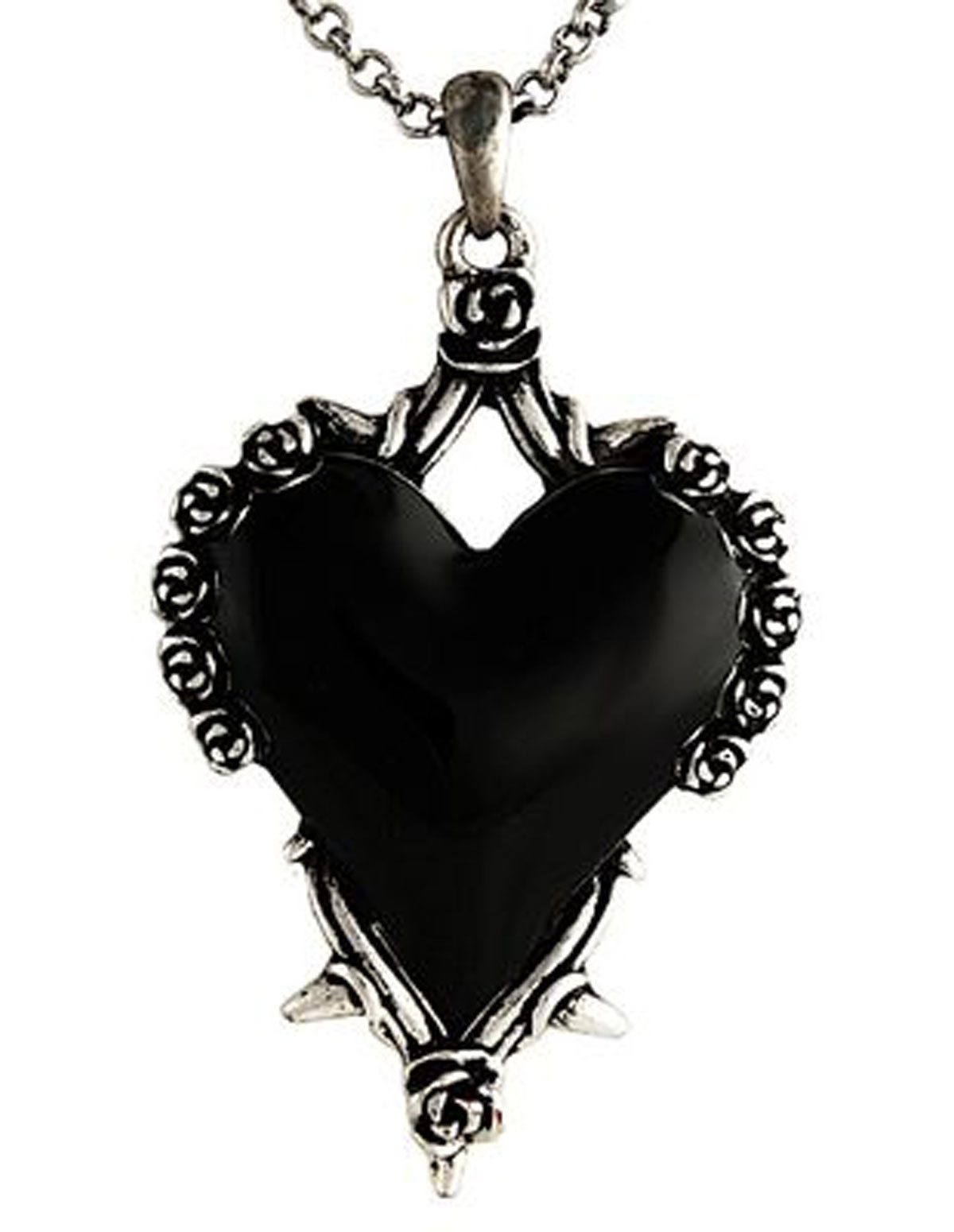 alternate image for Black Heart Necklace