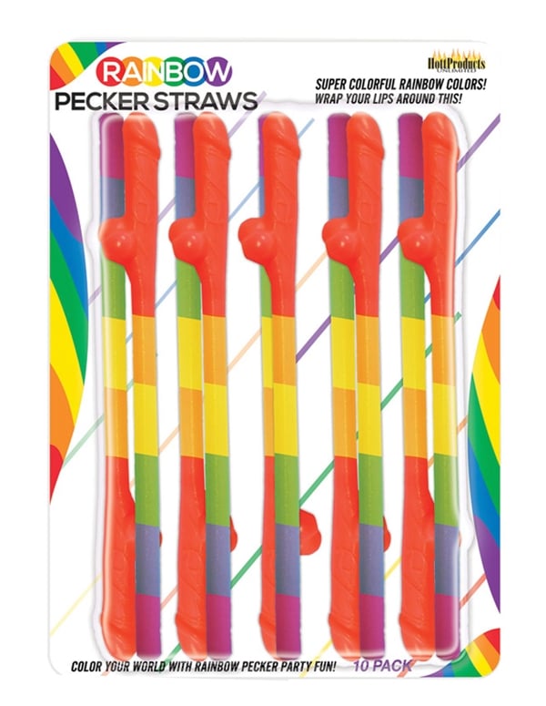 Rainbow Pecker Straws default view Color: RW