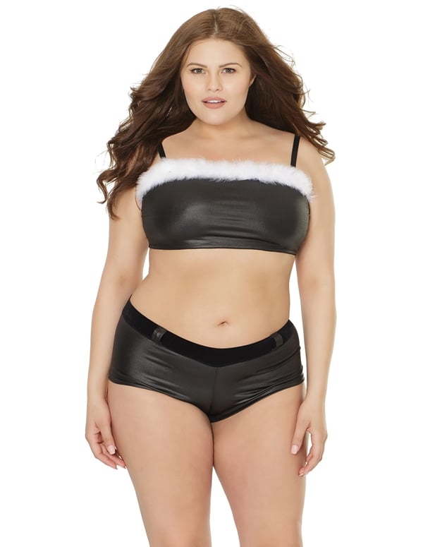 Matte Wet Look Holiday Two Piece Set default view Color: BW