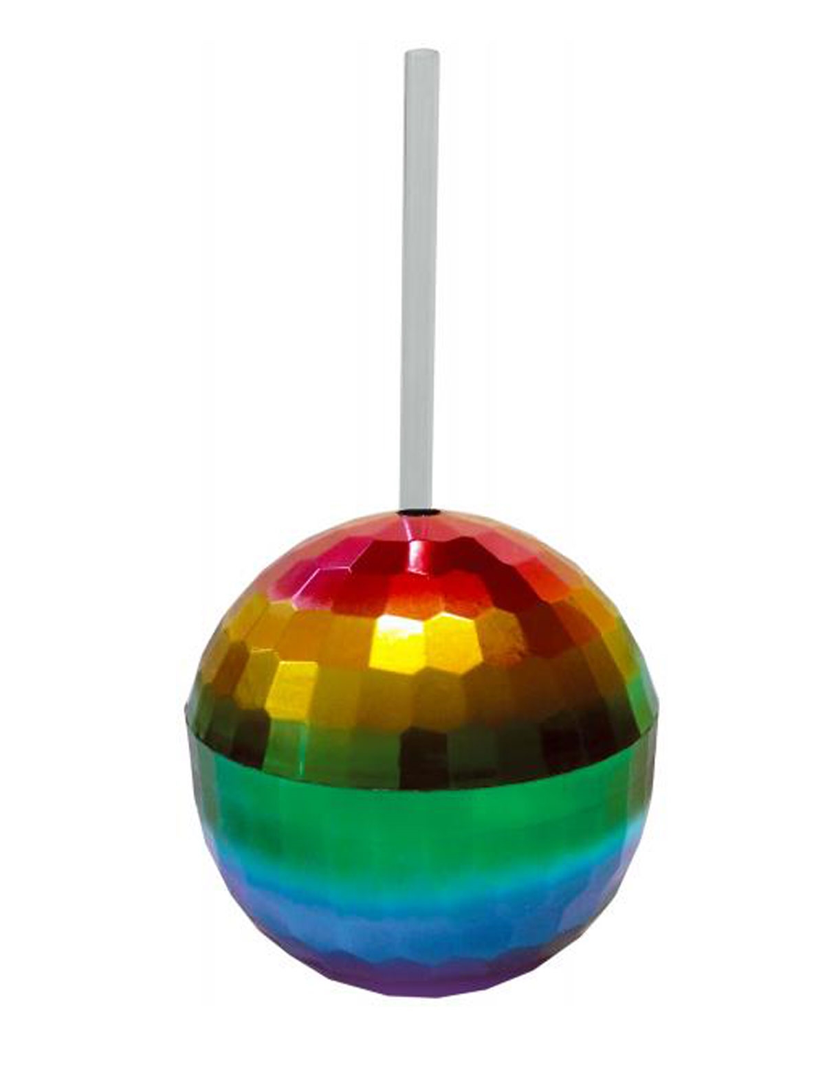 alternate image for Rainbow Disco Ball Cup With Straw
