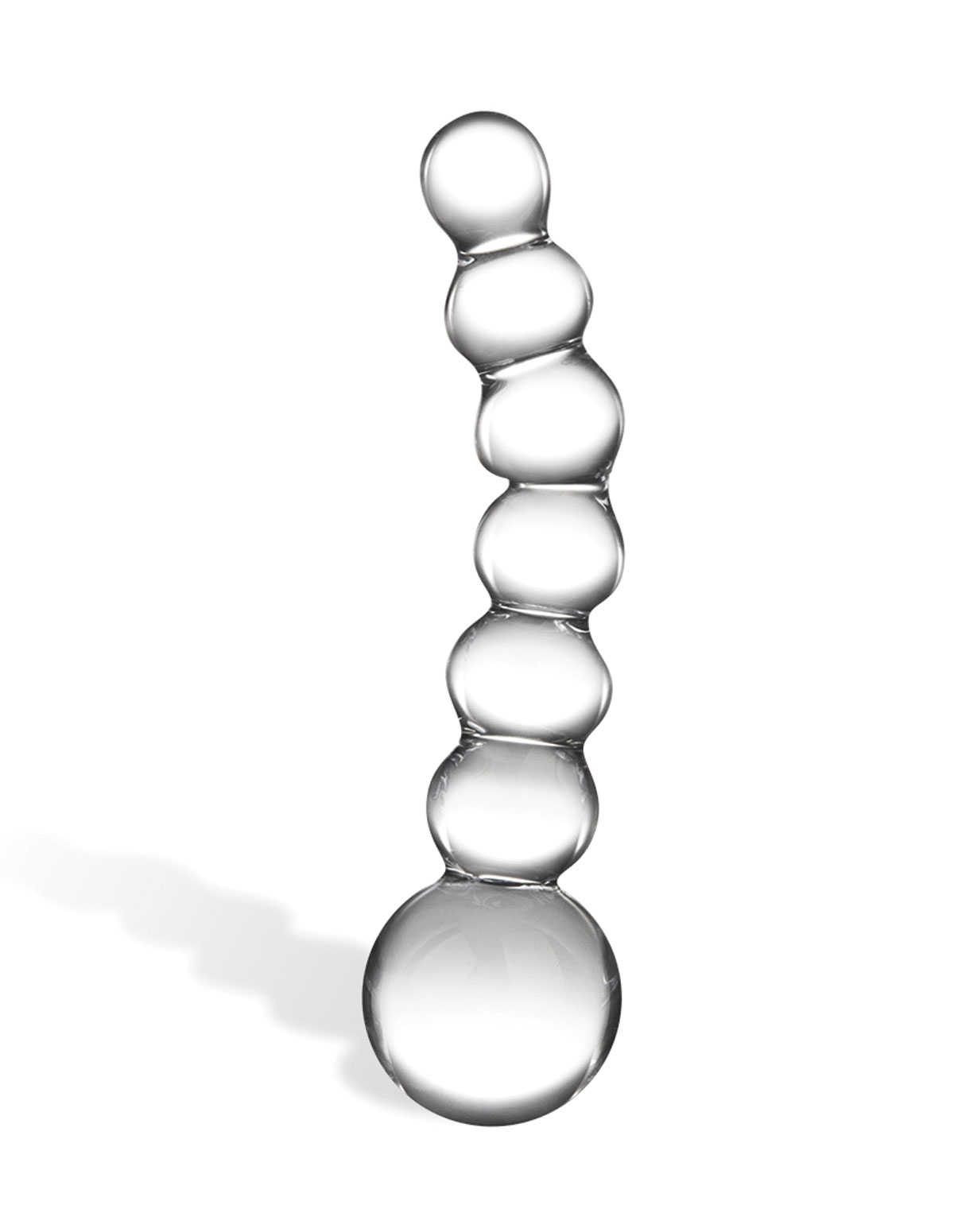 alternate image for 5 Inch Curved Glass Beaded Dildo
