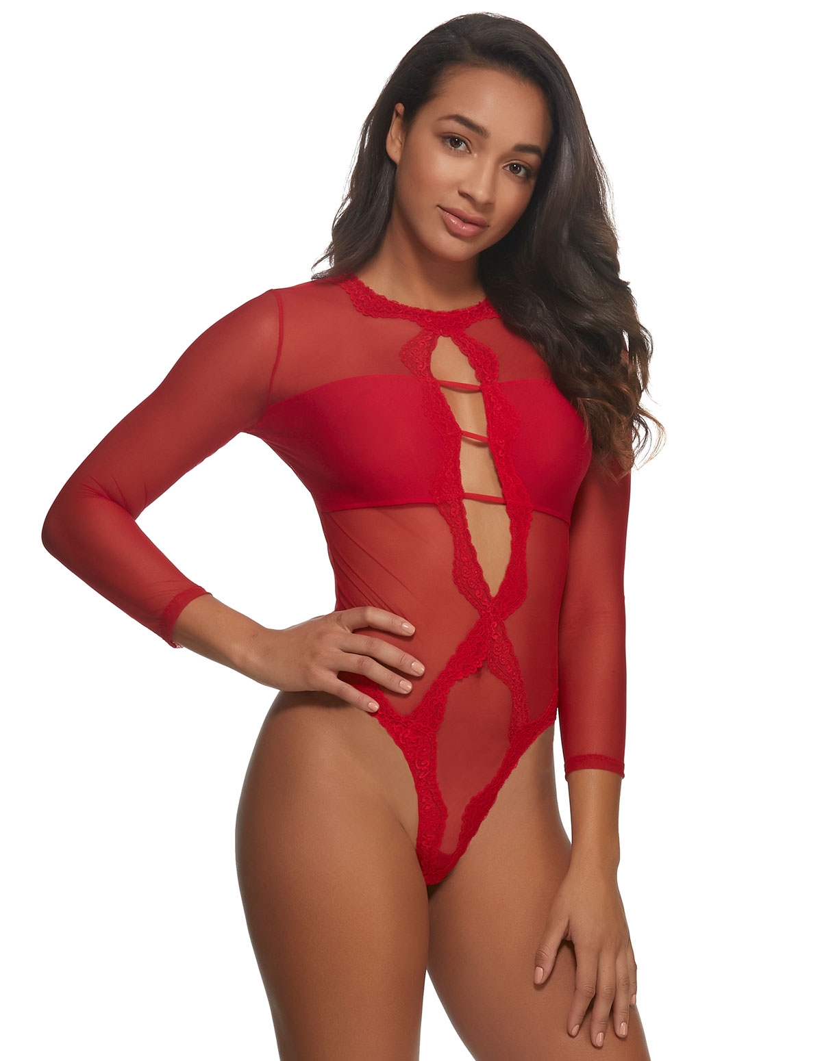 alternate image for Nissa Mesh And Lace Teddy