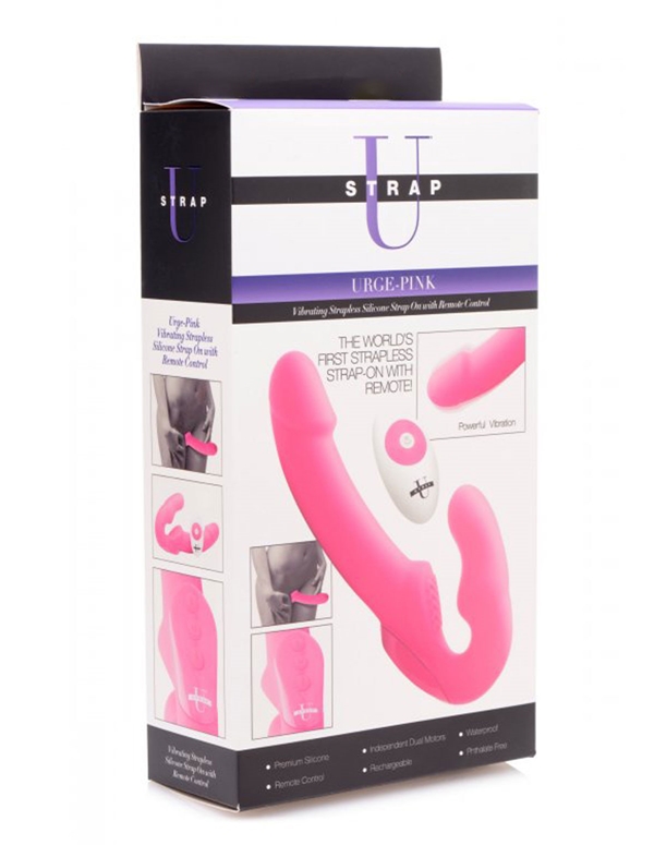 Urge Vibrating Strapless Strap-On With Remote ALT5 view Color: PK