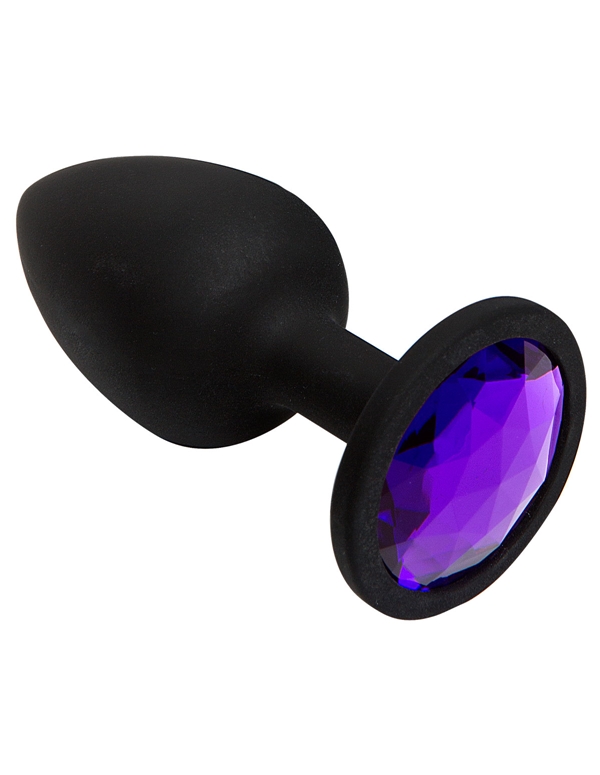 Booty Bling Jeweled Silicone Plug ALT1 view Color: BU