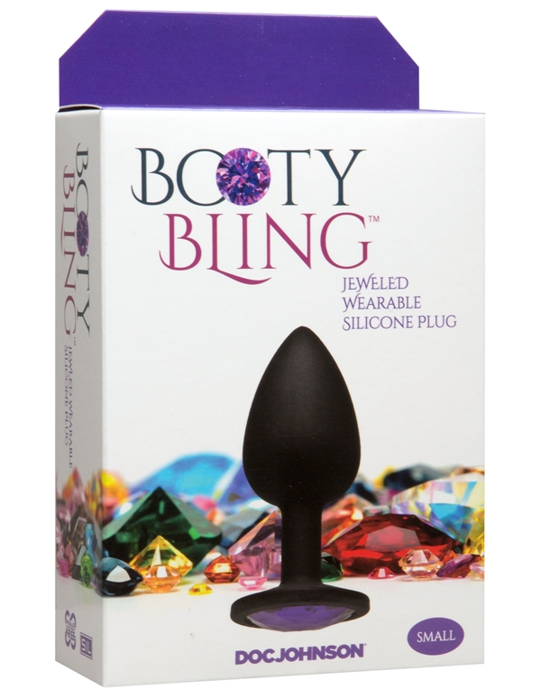 Booty Bling Jeweled Silicone Plug ALT2 view Color: BU