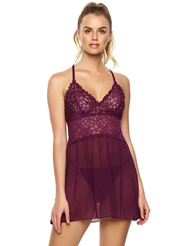 Additional  view of product RENEE LACE & MESH BABYDOLL with color code PL
