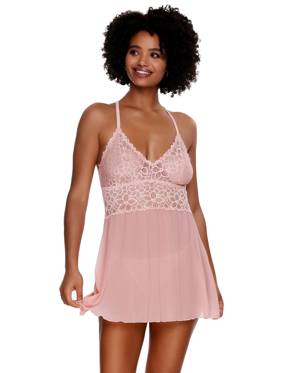 alternate image for Renee Lace & Mesh Babydoll