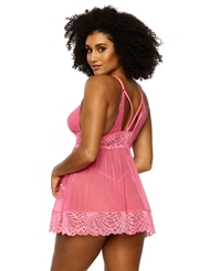 Alternate back view of SARAH LACE & MESH BABYDOLL