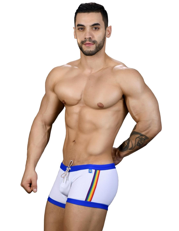 Andrew Christian Pride Mesh Trunk default view Color: RWW
