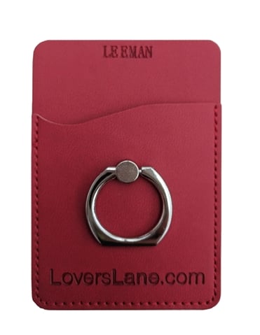 CELL PHONE WALLET WITH RING STAND - RED