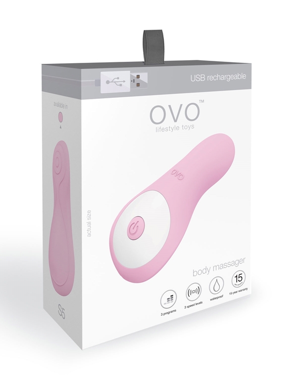 Ovo S5 Rechargeable Lay On Vibrator ALT1 view Color: PK